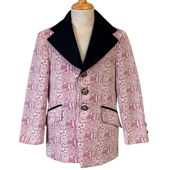 VINTAGE Boys Pink & Navy AFTER SIX 1970s Tuxedo Jacket
